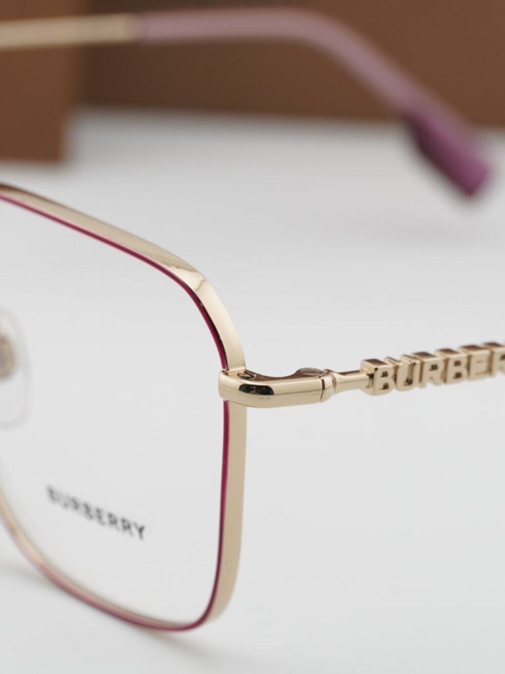 Burberry BE1382D 1357 Square Eyeglasses 55mm - Gold / Purple - Picture 2 of 10